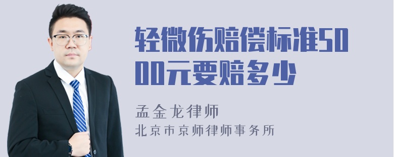 轻微伤赔偿标准5000元要赔多少