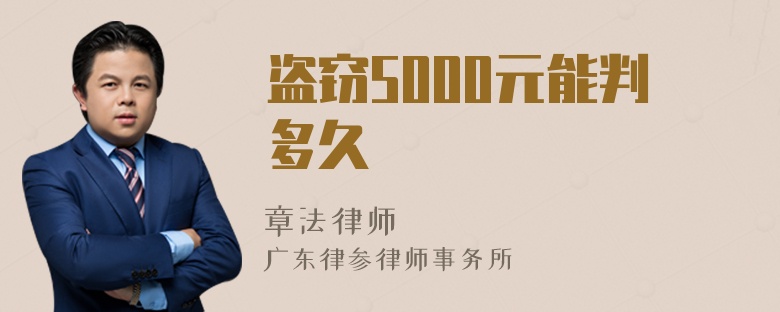 盗窃5000元能判多久