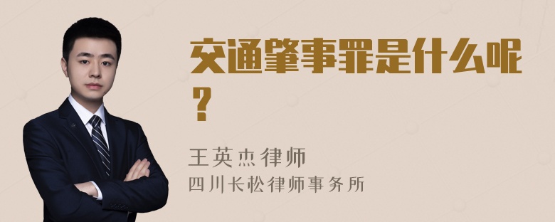 交通肇事罪是什么呢？