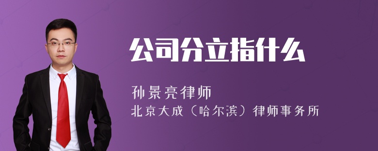 公司分立指什么