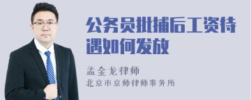 公务员批捕后工资待遇如何发放