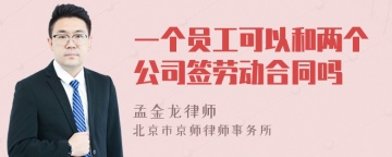 一个员工可以和两个公司签劳动合同吗