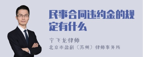 民事合同违约金的规定有什么