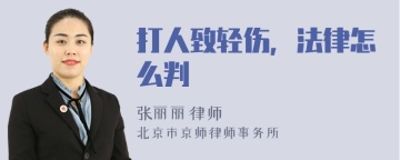 打人致轻伤，法律怎么判