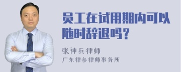 员工在试用期内可以随时辞退吗？