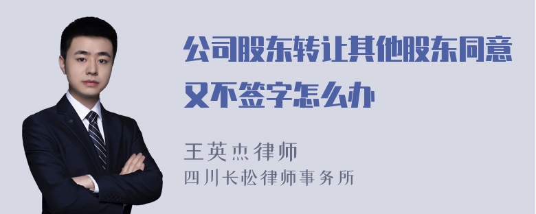 公司股东转让其他股东同意又不签字怎么办