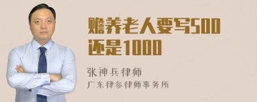 赡养老人要写500还是1000