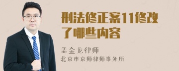 刑法修正案11修改了哪些内容