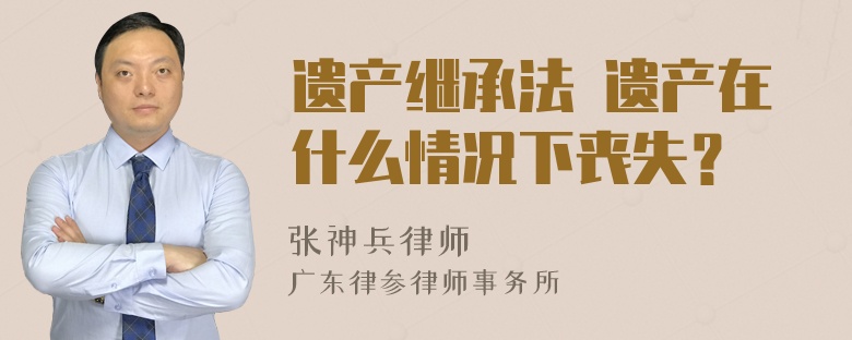 遗产继承法 遗产在什么情况下丧失？