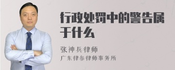 行政处罚中的警告属于什么