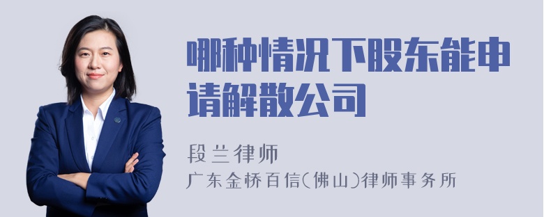 哪种情况下股东能申请解散公司