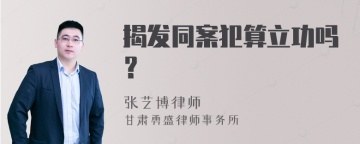 揭发同案犯算立功吗？