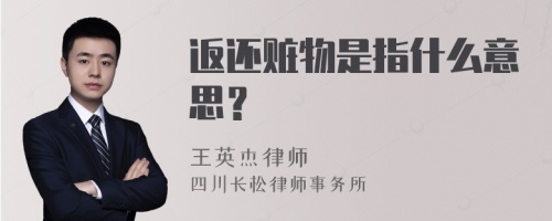 返还赃物是指什么意思？