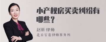 小产权房买卖纠纷有哪些？