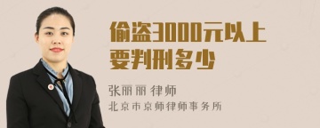 偷盗3000元以上要判刑多少