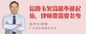 信用卡欠款能不能起诉，律师费需要多少