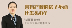 共有产权的房子不动迁怎么办？