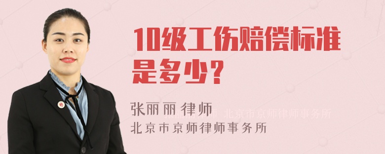 10级工伤赔偿标准是多少？