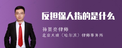 反担保人指的是什么