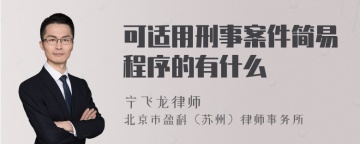 可适用刑事案件简易程序的有什么