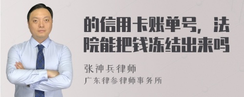 的信用卡账单号，法院能把钱冻结出来吗