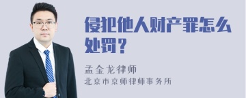 侵犯他人财产罪怎么处罚？