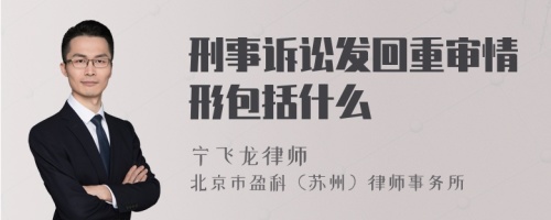 刑事诉讼发回重审情形包括什么