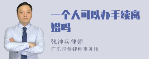 一个人可以办手续离婚吗