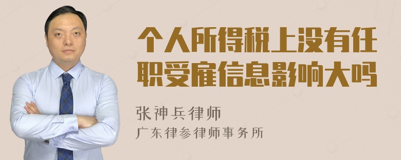 个人所得税上没有任职受雇信息影响大吗