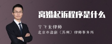 离婚起诉程序是什么