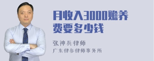 月收入3000赡养费要多少钱