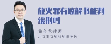 放火罪有谅解书能判缓刑吗