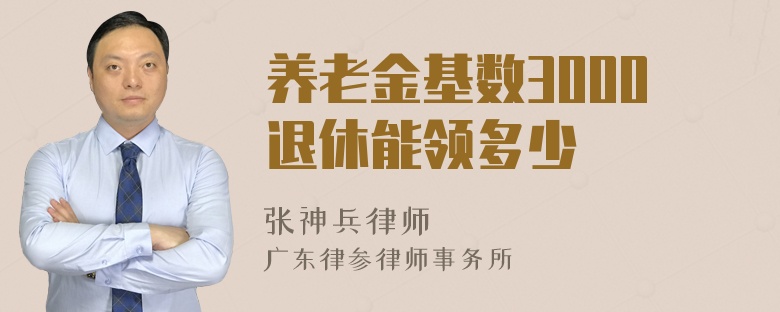 养老金基数3000退休能领多少