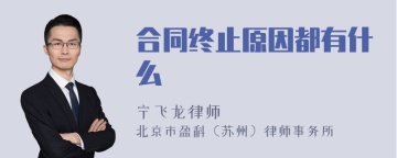 合同终止原因都有什么