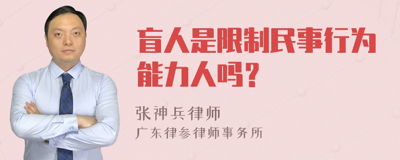 盲人是限制民事行为能力人吗？