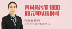 共同贪污罪190000元可以缓刑吗