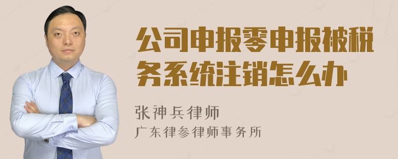 公司申报零申报被税务系统注销怎么办