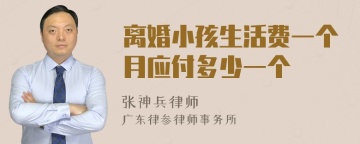 离婚小孩生活费一个月应付多少一个