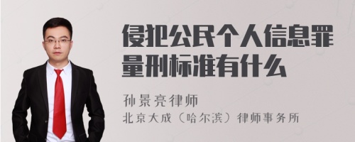 侵犯公民个人信息罪量刑标准有什么