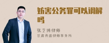 妨害公务罪可以调解吗