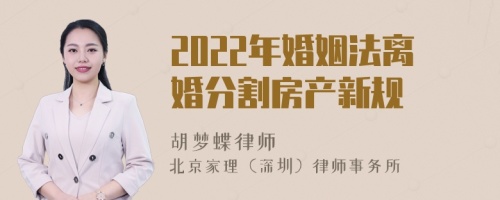 2022年婚姻法离婚分割房产新规