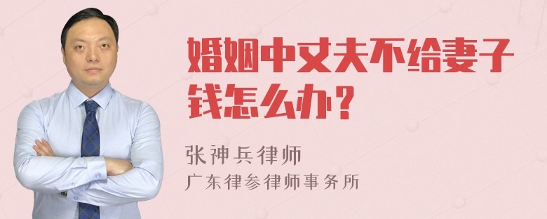 婚姻中丈夫不给妻子钱怎么办？