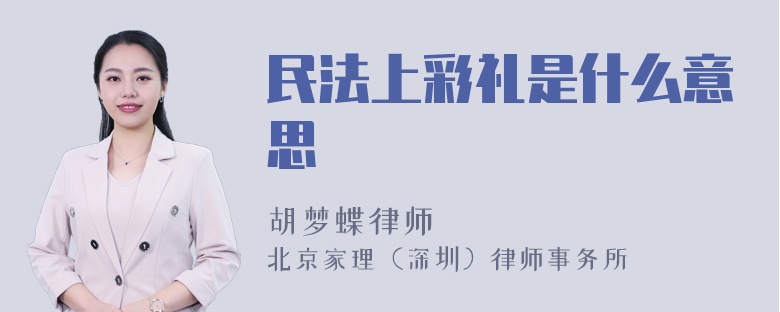 民法上彩礼是什么意思