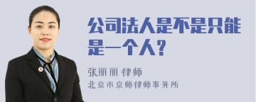 公司法人是不是只能是一个人？