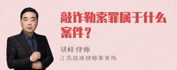 敲诈勒索罪属于什么案件？