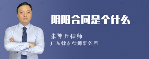 阴阳合同是个什么