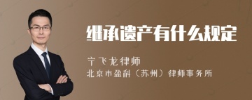 继承遗产有什么规定