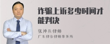 诈骗上诉多少时间才能判决