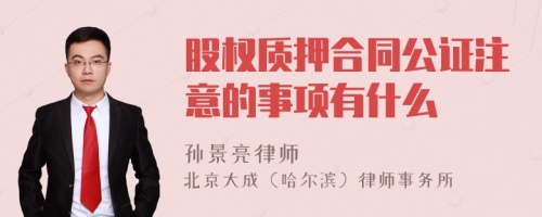 股权质押合同公证注意的事项有什么