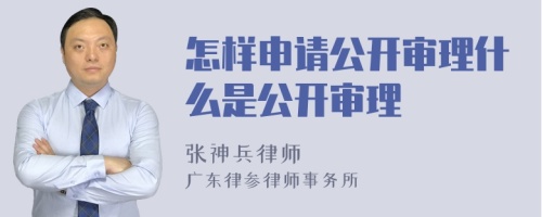 怎样申请公开审理什么是公开审理